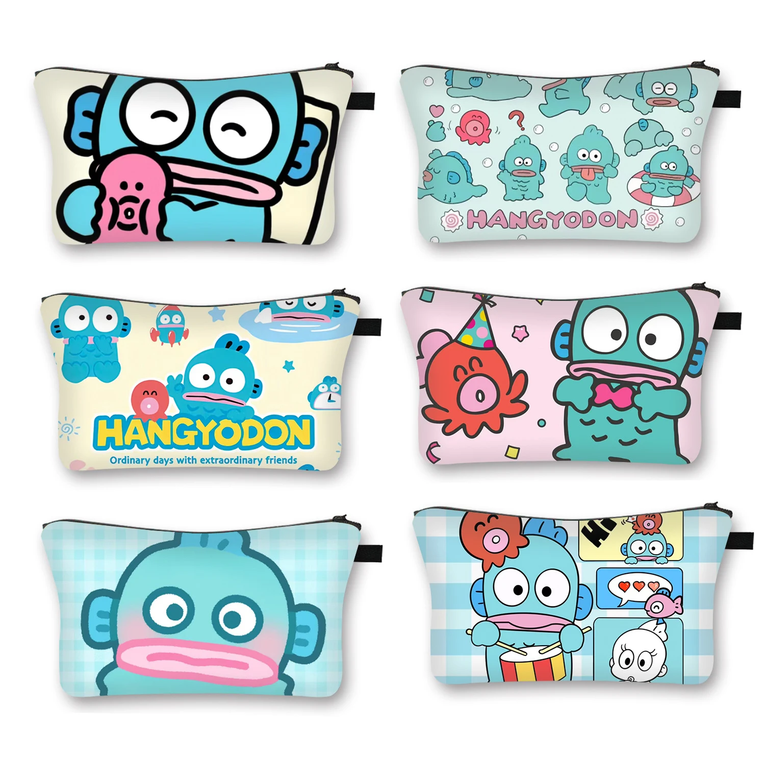 

Sanrio Hangyodon мультяшная косметичка, органайзер для губной помады, чехлы, кавайный аниме Дорожный Чехол для туалетных принадлежностей, косметичка, кошелек для монет, подарки