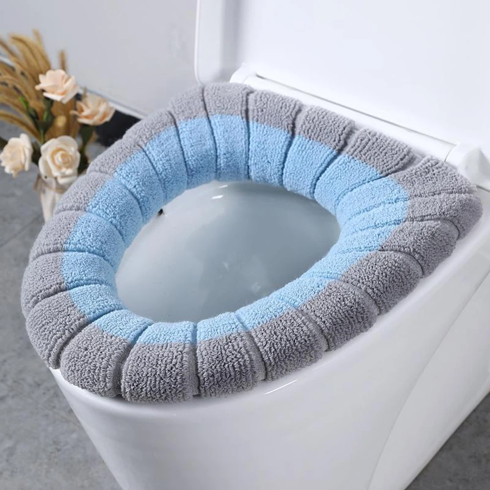 Toilet Mat Stretchable Thicker Washable Soft Toilet Seat Cover for O/U/V Shape Toilets Available in Multiple Colors
