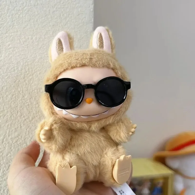 

For Labubu 6.5cm Transparent Plastic Glasses for 1/8 1/6 1/3 1/4 BJD for 15/17cm Labubu MSD SD Plush for EXO Doll Sunglasses