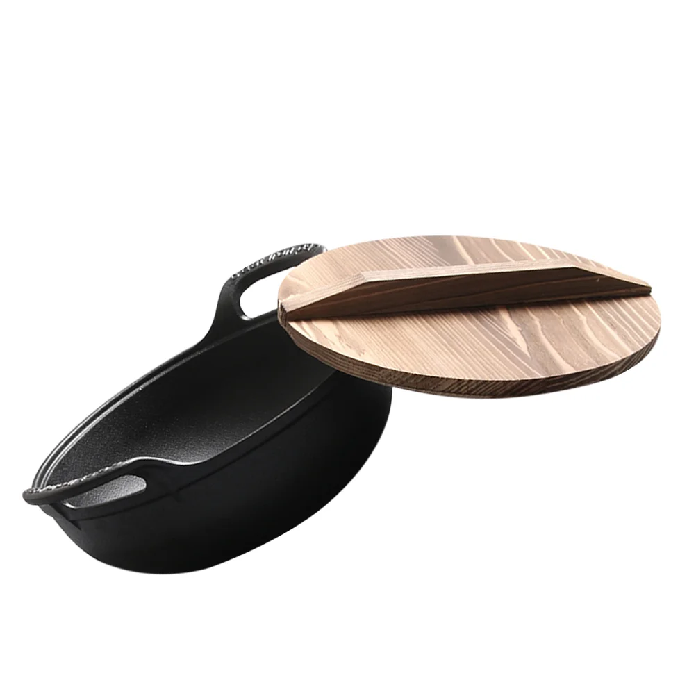 

Outdoor Cast Iron Pot Pots Fondue Camping Cookware Frying Pans Hot Hanging for Cooking Induction Cooker Non-sticky