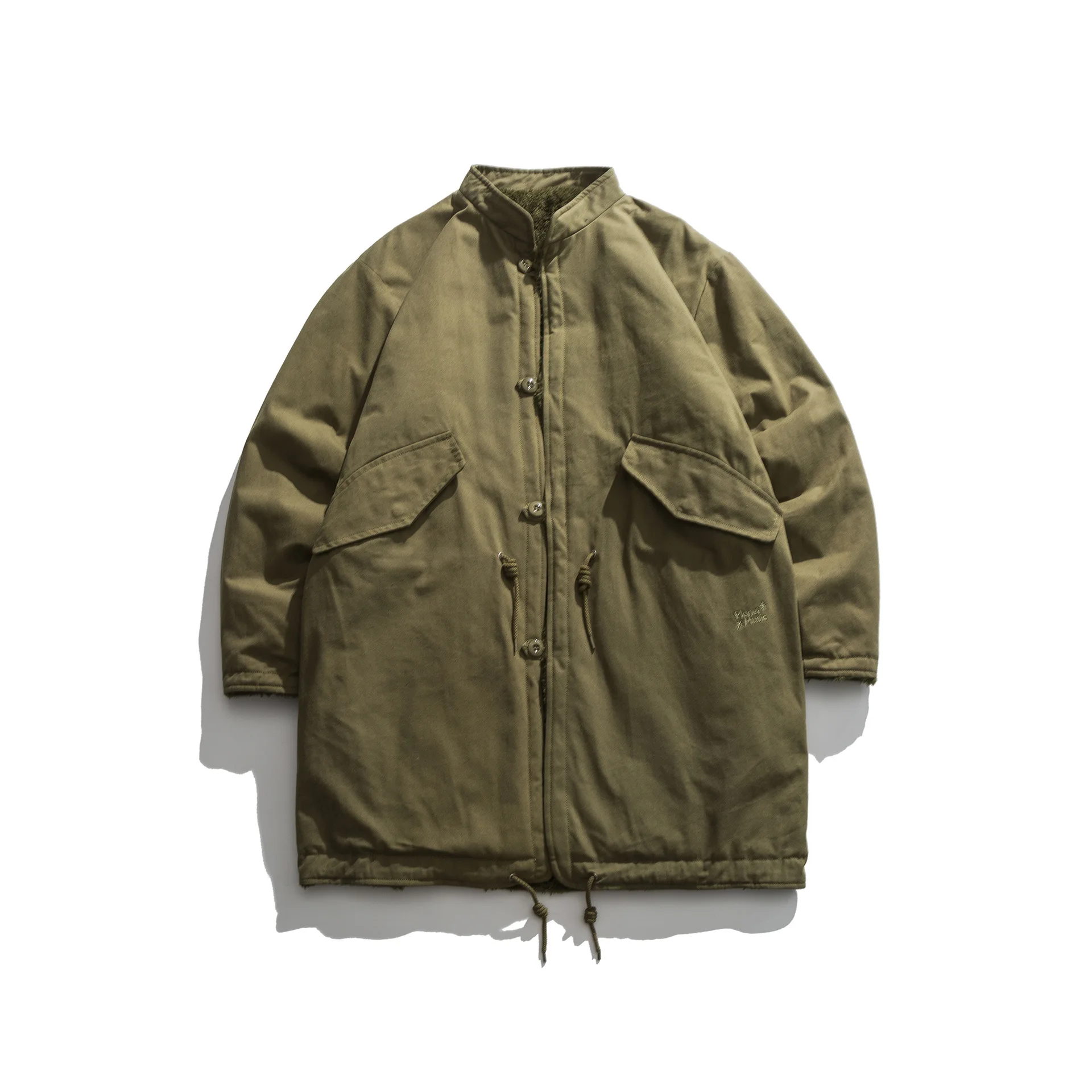 Japanese Retro American 2025 Winter New Long Cotton Jacket Double-sided Cotton Thick Warm Parkas Coat for Men