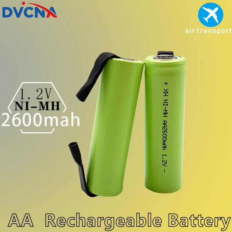 

2024 1.2V AA rechargeable battery, 2600mah, NI-MH battery, with solder pads, suitable for Philips electric shavers, razors, etc