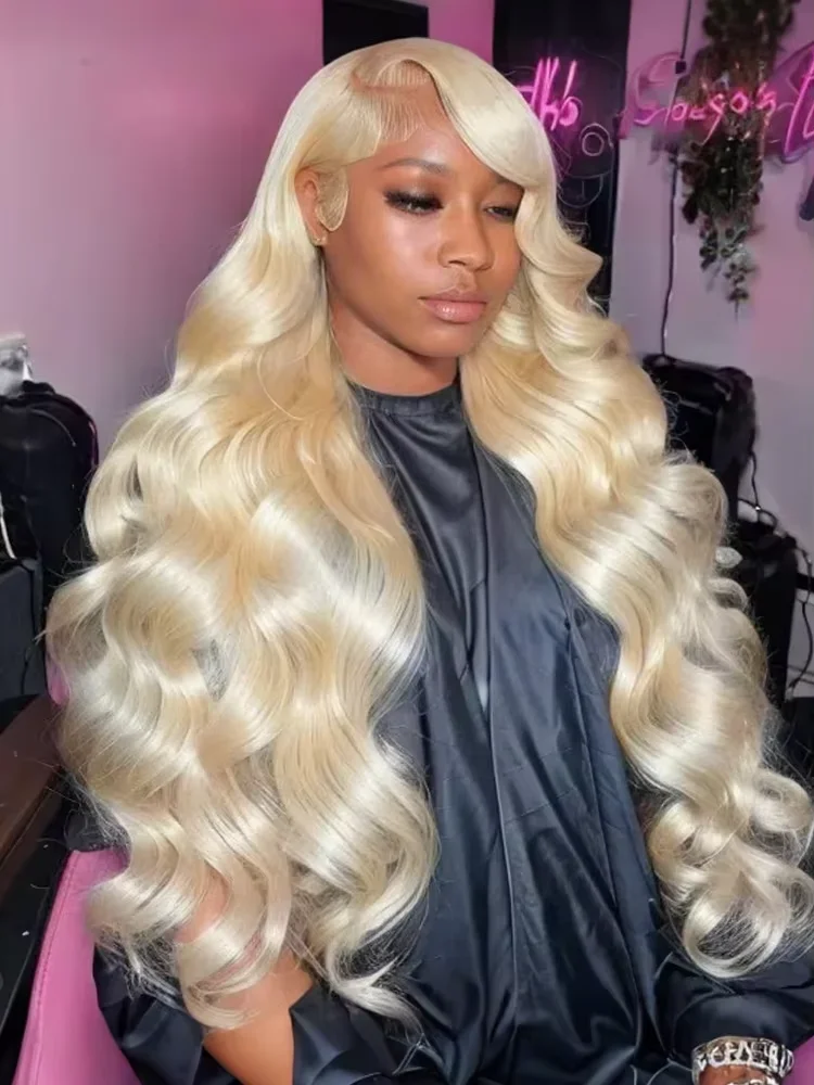 613 Blonde Lace Front Wig Human Hair 300% Density 613 HD Lace Frontal Wig 13x6 Raw Hair Body Wave Human Hair Wig for Black Women