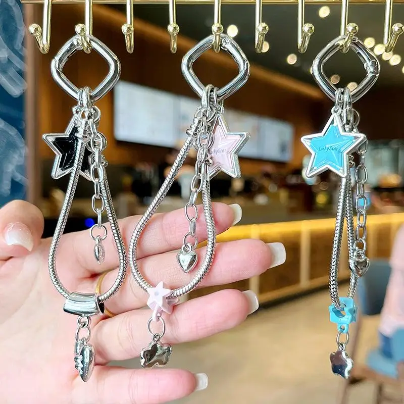 Star Snake Chain Phone Bracelet for Women Exquisite Sweet Heart Chain Tassel Phone Chain Pendant Bag Versatile Accessories Gift