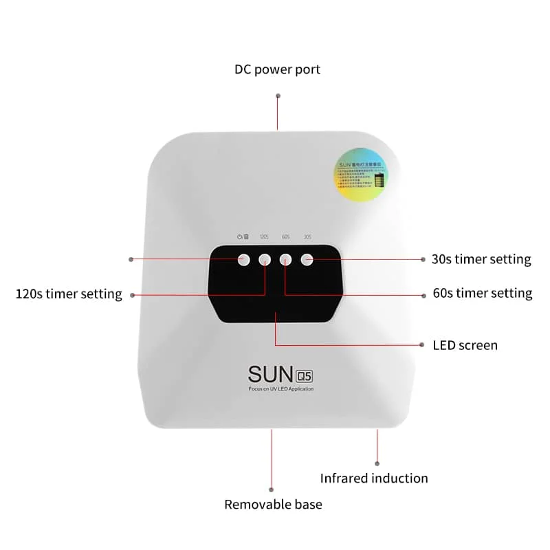 48W Pro UV LED Nail Lamp - 30 Beads Rechargeable Nail Dryer with 3 Timers & Auto Sensor Fast Curing UV Light for Salon & Home