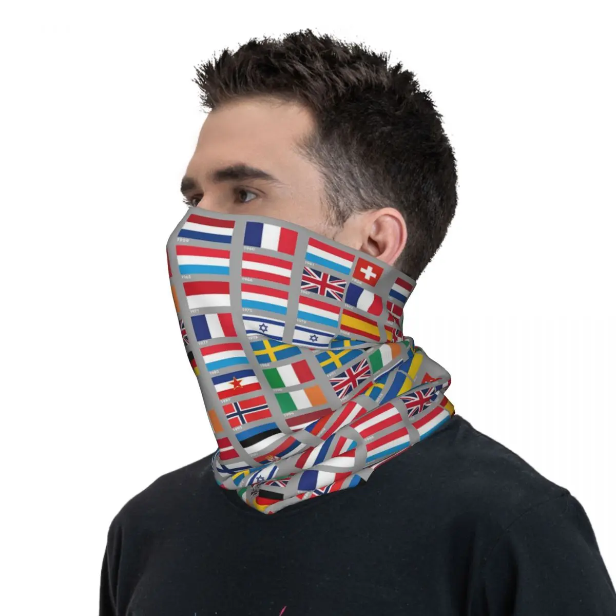 Bandeira do vencedor Bandana, Pescoço Gaiter, Impresso Lenço Rosto, Multifunções Headband, Equitação Respirável, Cada Canção Europeia, Cachecol