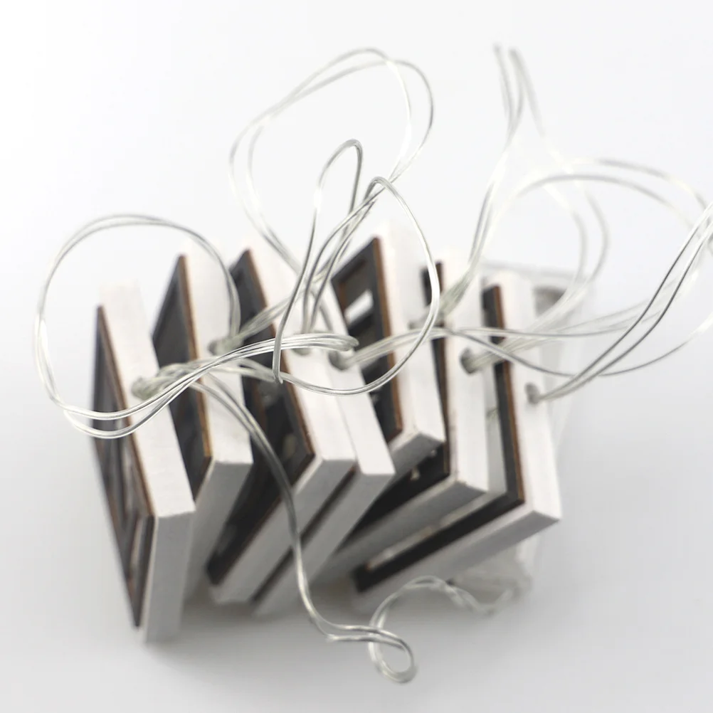 1 مجموعة LED سلسلة أضواء ديكور خشبي العطلات الإسلامية عيد كوربان غرفة المعيشة سيارة قلادة حسن الحظ هدية رقم #5