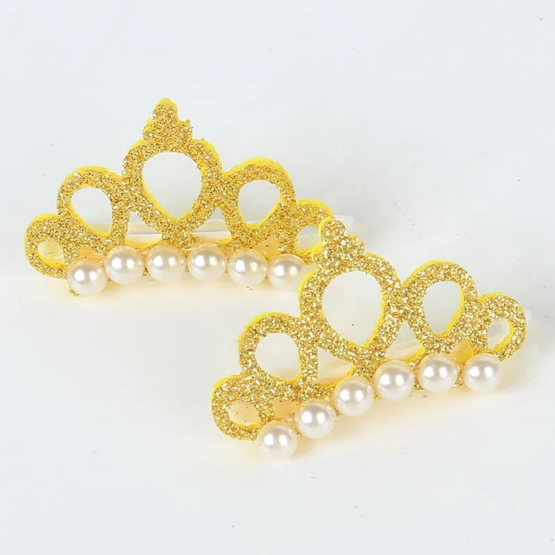 1PC Cute Pet Dog Hair Clips Small Dogs Faux Pearl Crown Shape Bows Hair Clips Cat Hair Grooming Headdress Pet Accessoires