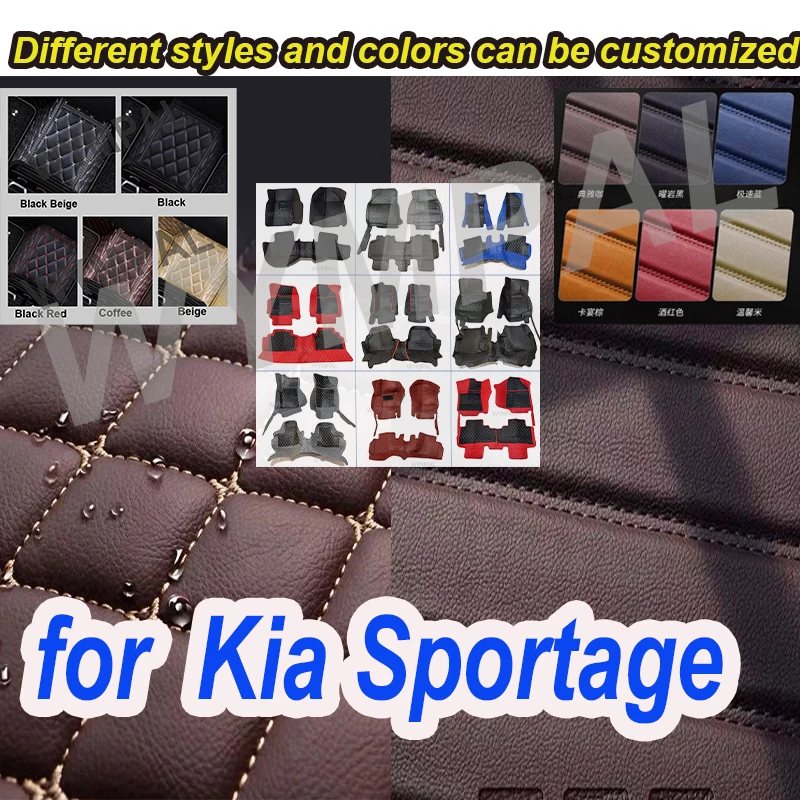 

LUXURY Custom Automotive Car Floor Mats For Kia Sportage 2018 2019 2020 2021 2022 Auto Luxury Leather Men Women Car Mats Full Co