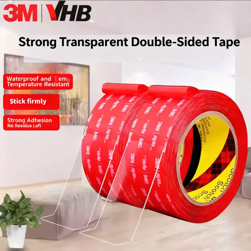 3M VHB4905 Nano Double Sided Tape High-Viscosity Transparent Traceless Waterproof Adhesive Tape Special Car High Temperature