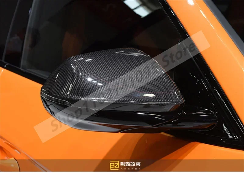 Real Dry Forged Carbon Fiber Replacement Side Door Mirror Cover For Lamborghini URUS Audi Q8 SQ8 RSQ8 2018-2024