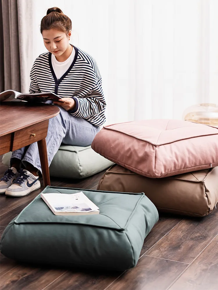 Japanese-style cushioned leather floor seat cushion lounge cushion tatami mat pad Nordic bay window thick sitting cushion
