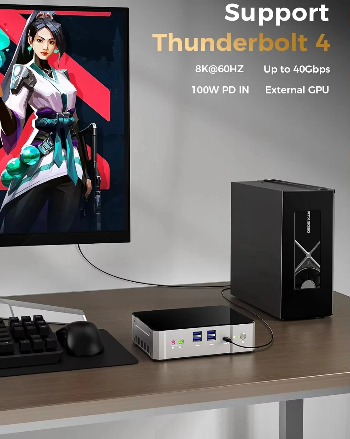 第13世代 Intel Core i9 13900H/i7 13700H ミニPC Thunderbolt 2x DDR5 2x PCIe 4.0 デスクトップ ゲーミング ミニコンピューター 2x 2.5G LAN