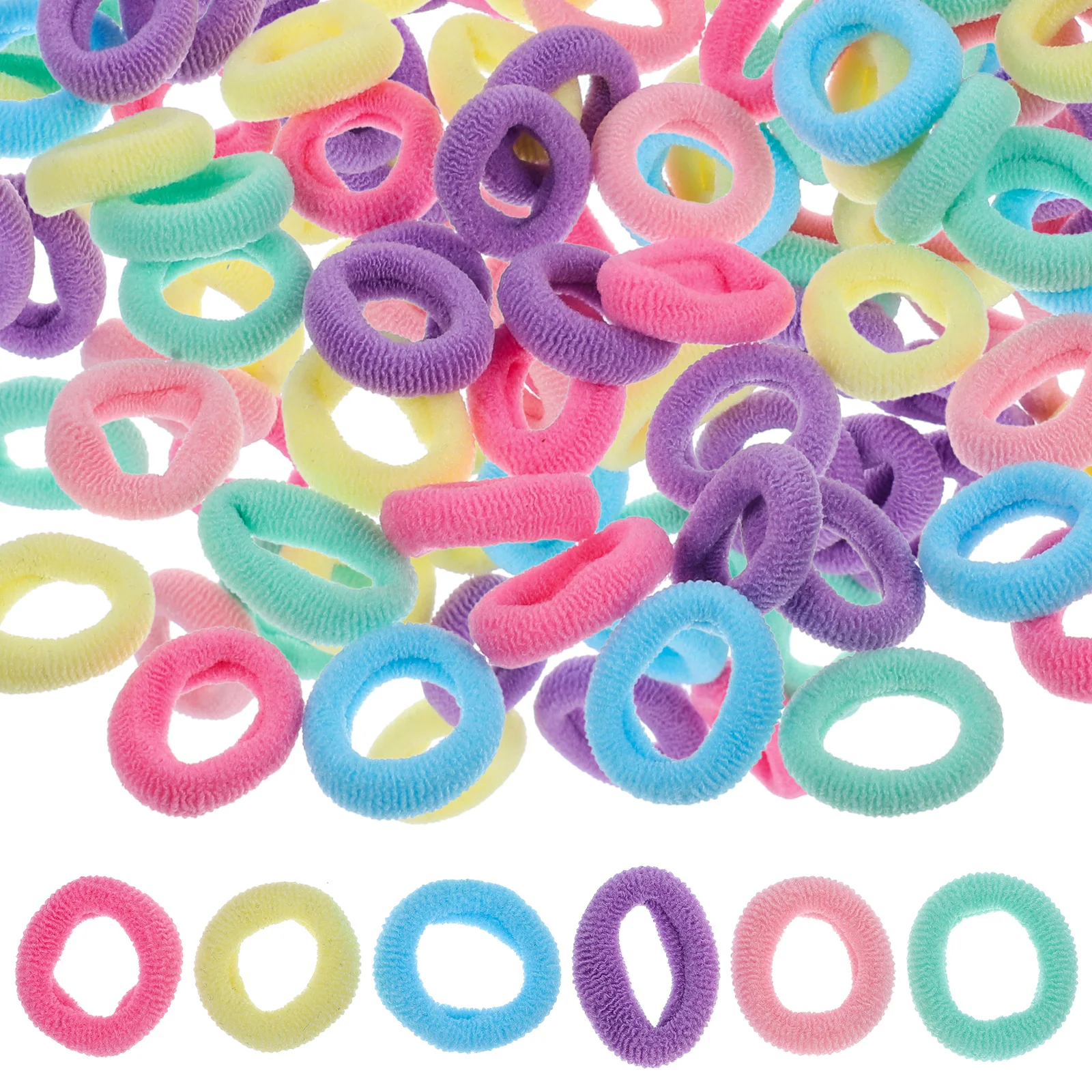 

80 Pcs Hair Ties Small Rubber Bands Fabric Toddler Girls Baby Hair Accessories Elastic Soft Kids Hairstyling Tools
