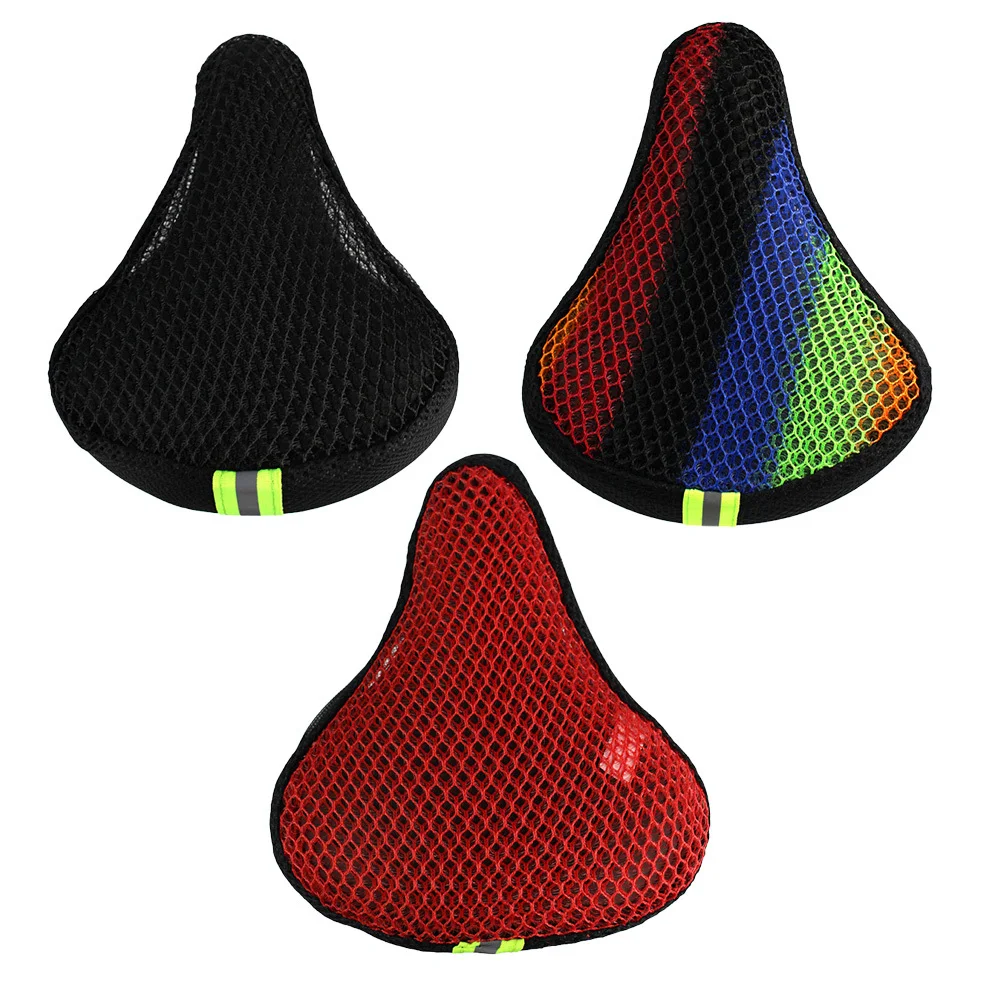

3Pcs Bike Saddle Cover Sunproof Waterproof Breathable Thick Elastic Mountain Bike Seat Cover Reflective Riding Gear