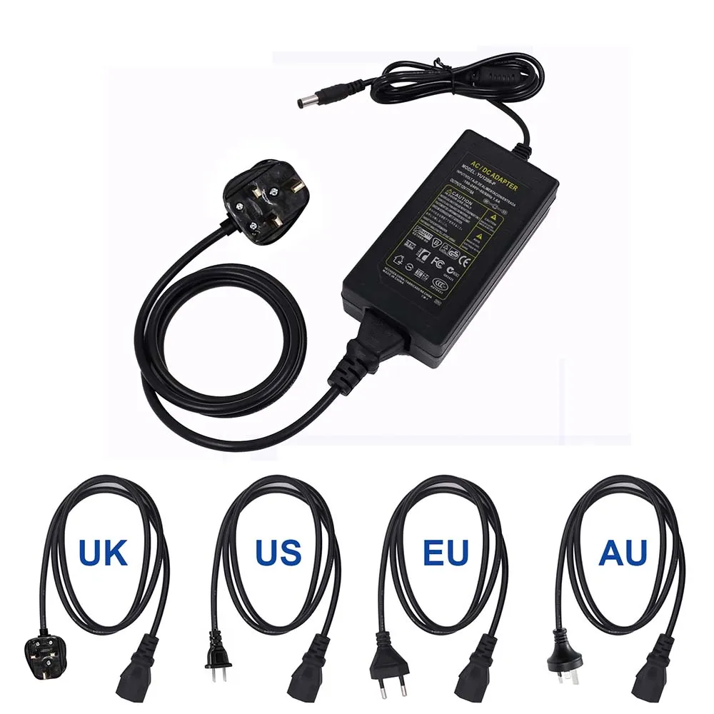 EU US UK AU Plug DC 24V Power Adapter 5V 12V 24V 1A 2A 3A 4A 5A 6A 7A 8A 10A Transformer AC110V 220V to DC 12V LED Power Supply