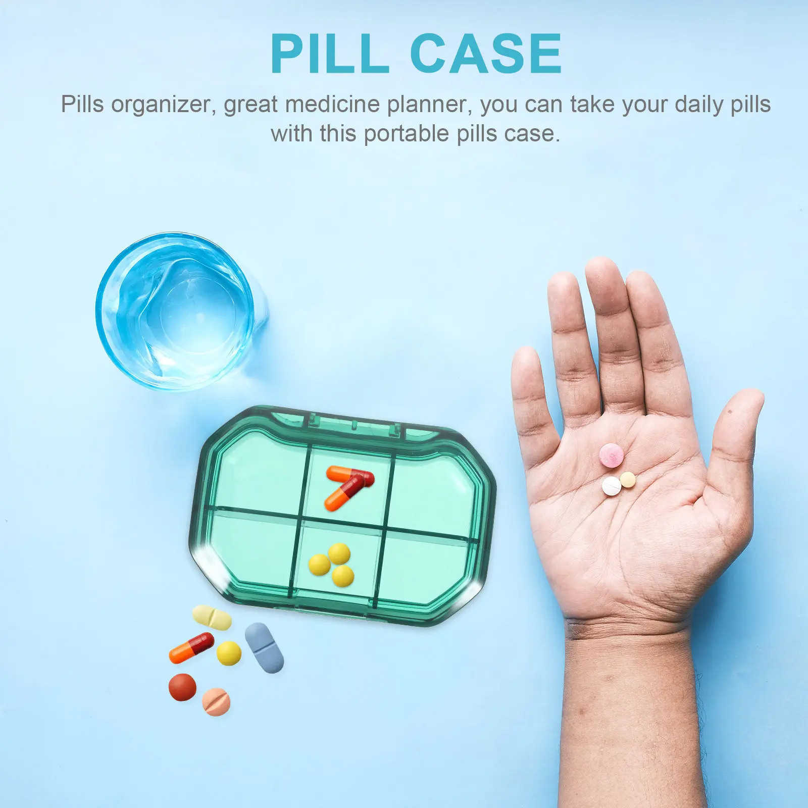 

Compact Pill Organizer Weekly Daily Portable Medicine Box for Travel Home Use Large Compartments Magnetic Design Secure Easy