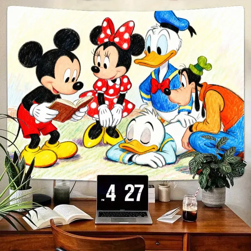 

1 шт. Disney Микки Минни Дональд Гуфи гобелен дружбы, милый мультфильм Storytime полиэстер настенное искусство Декор для детской комнаты подарок