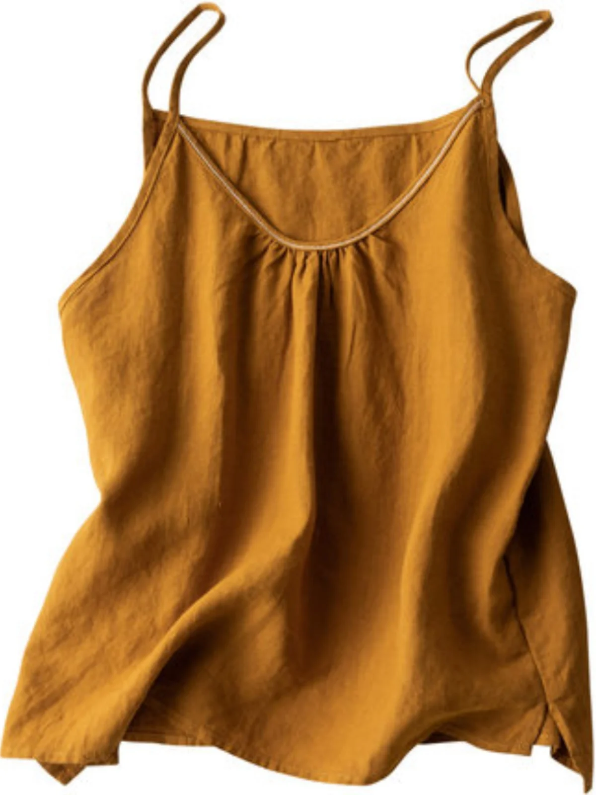 Cotton Linen Strap Vest Women's plus Size Svel Base irt Bal Commute Sle ort Loose Fit Pure Color Summer Top