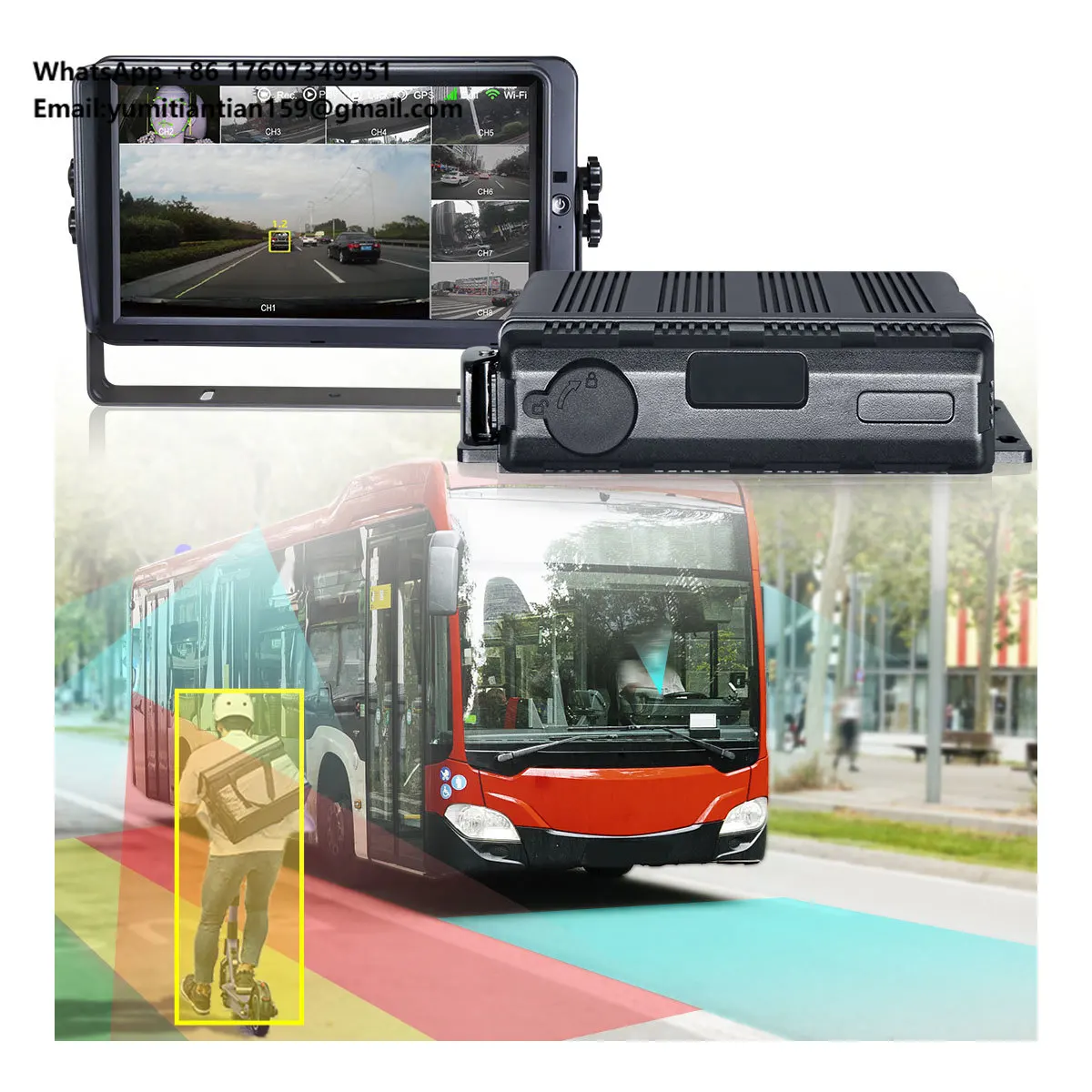 

Мобильный видеорегистратор STONKAM на 8 каналов с GPS, Wi-Fi, 4G и 7-дюймовым монитором, поддержка GPS-трекинга для управления автопарком