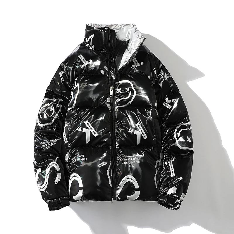 

Новая модная утепленная мужская пуховая куртка в корейском стиле 2025 года, глянцевая, водонепроницаемая, для активного отдыха, повседневная, с длинными рукавами, на молнии
