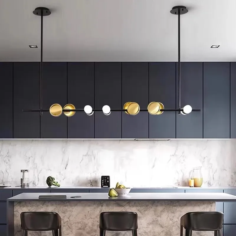 Postmodern bar, light luxury restaurant, lighting art, villa model room, designer cafe, long chandelier