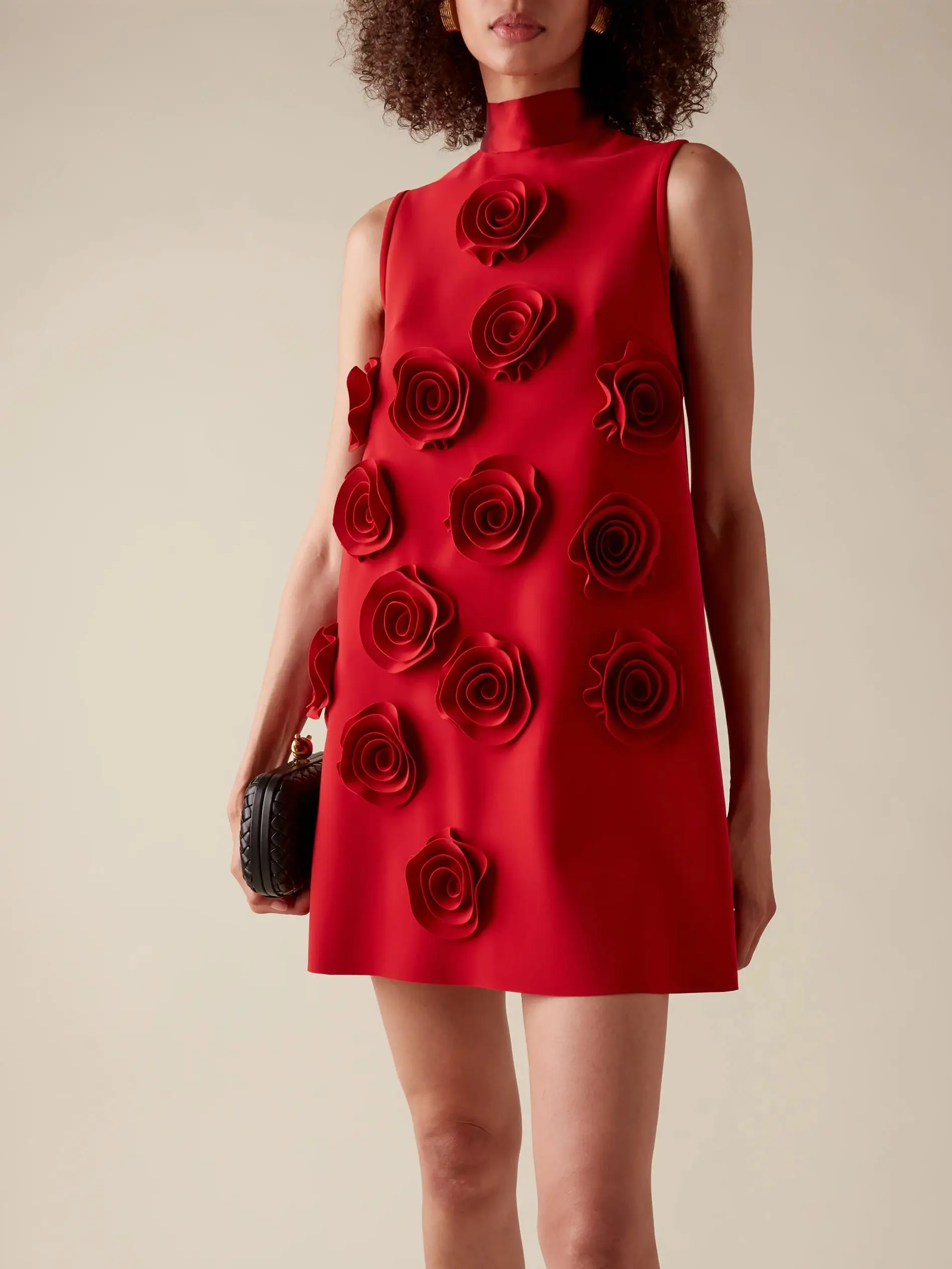 

Luxury Brand New Women Celebrity Sexy Flower Red A Line Mini Dress 2024 Elegant Evening Club Party Dress