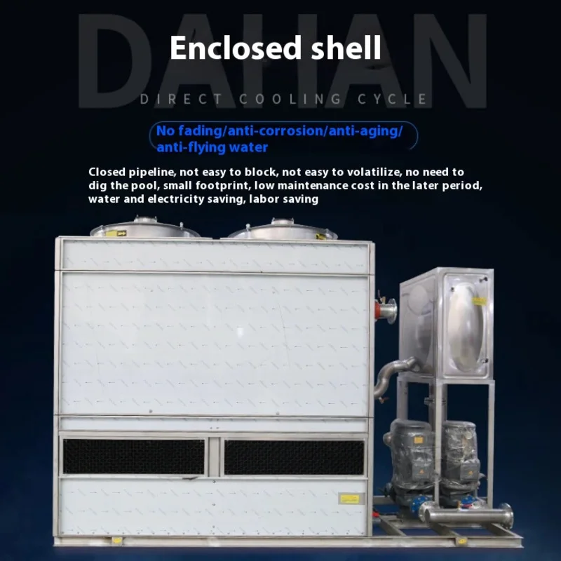 Temperatura ambiente flusso incrociato quadrato tipo chiuso Torre di raffreddamento completamente chiusa Risparmio energetico e risparmio idrico Torre di raffreddamento chiusa