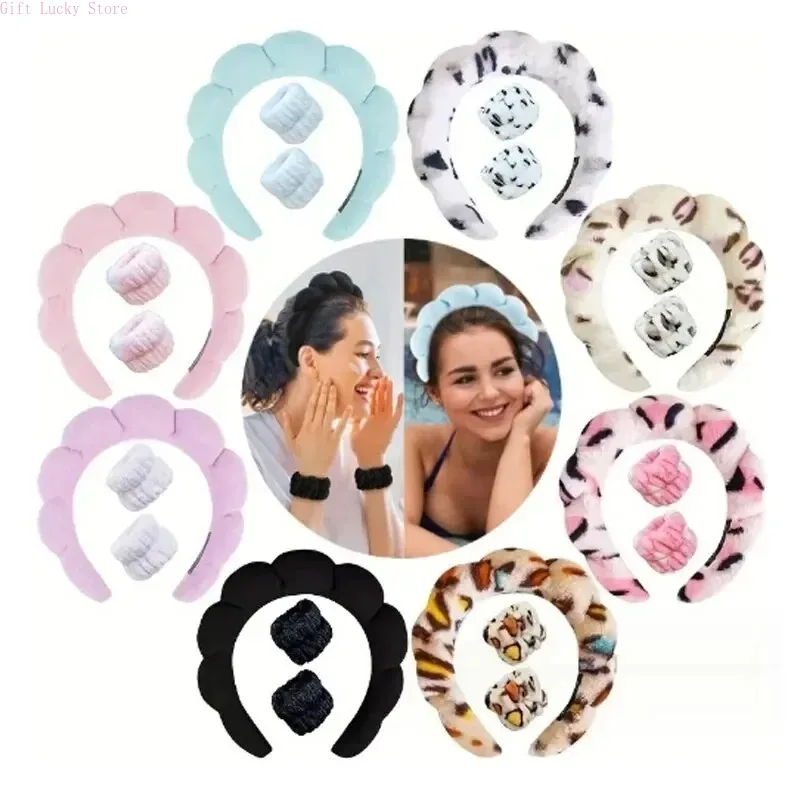 Banda para el cabello para lavar la cara, esponja de nube para ducha, banda para el cabello, banda para quitar el maquillaje, diadema suave con burbujas para el cabello, Popular en Europa y América