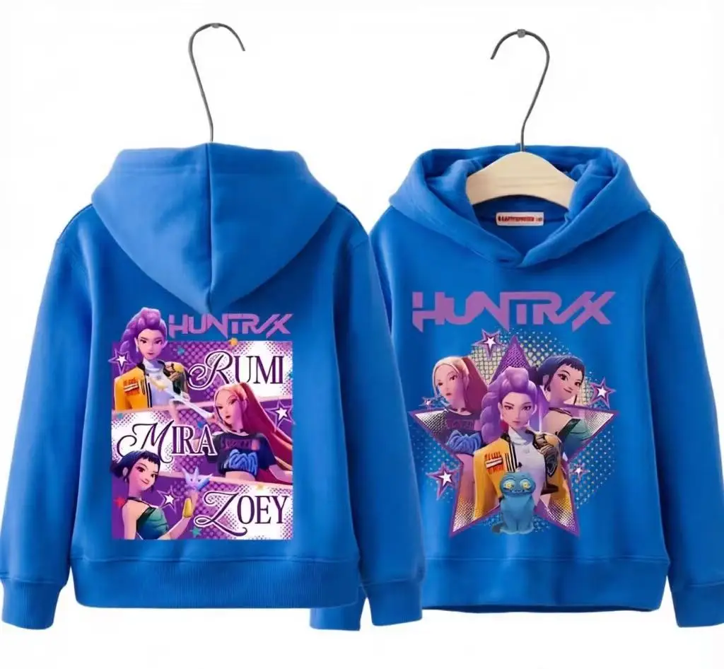 Modischer Rumi Mira Zoey Grafik-Kapuzenpullover für Kinder, vorne und hinten, Kapuzen-Sweatshirt, Streetwear, lässig, langärmelig, Kinderkleidung für Jungen und Mädchen – Detail 9