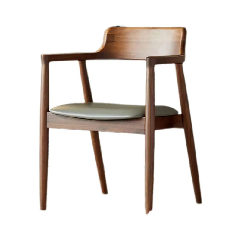 

Solid wood restaurant white wax conference household back chair negotiation