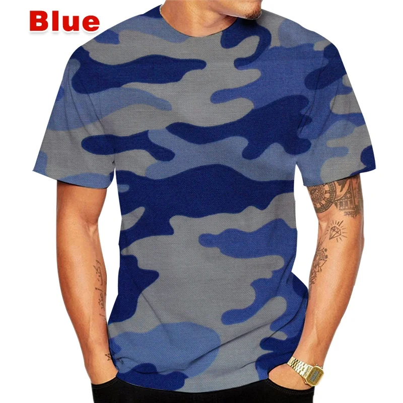 Men\'s Personalized T-shirt Summer Camouflage 3D Printing T-shirt Loose Soft Comfortable Breathable T-shirt Men\'s Top