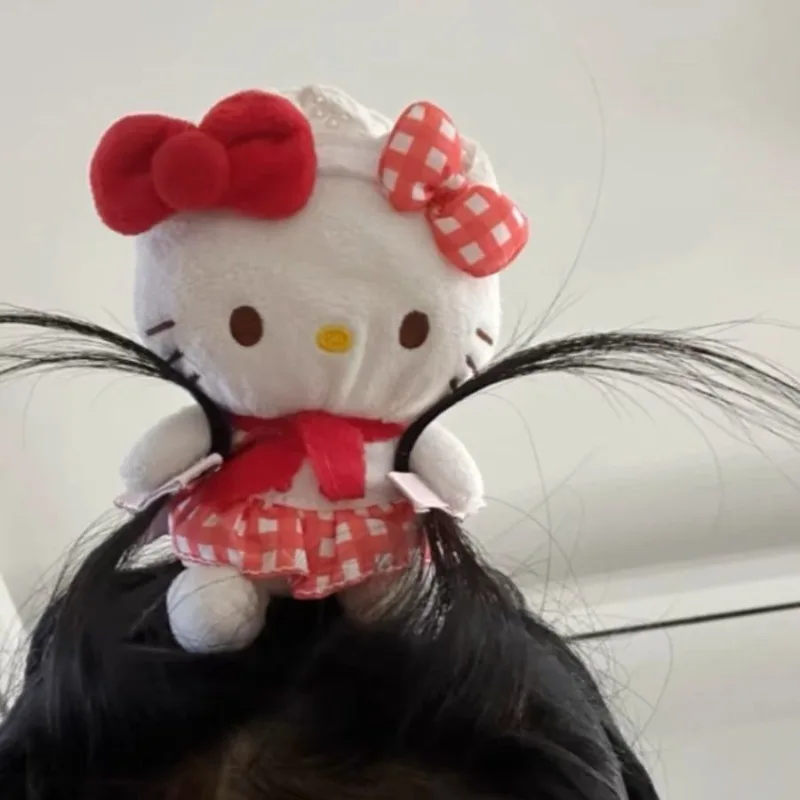 

New Sanrio Kawaii Hello Kitty Hairband Anime Cartoon KT Doll Accessories Autumn/Winter Hair Clip Girl Face Wash Hairband Gift