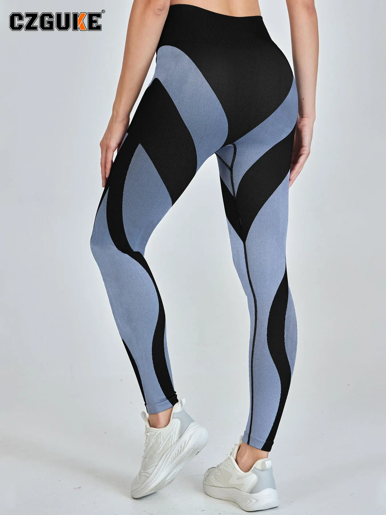 CZGUK Women's Fitness Pants High Waist Breathable Training Running Tight Abdominal Control High Elasticity Seamless Sports Pants