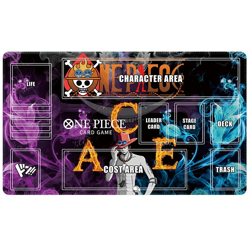 600X350X2mm Een Stuk Luffy Portgasd Ace Kaart Battle Tafel Mat Opcg Enkele Speler Bordspel kaart Battle Mat Anime Kaarten Gift