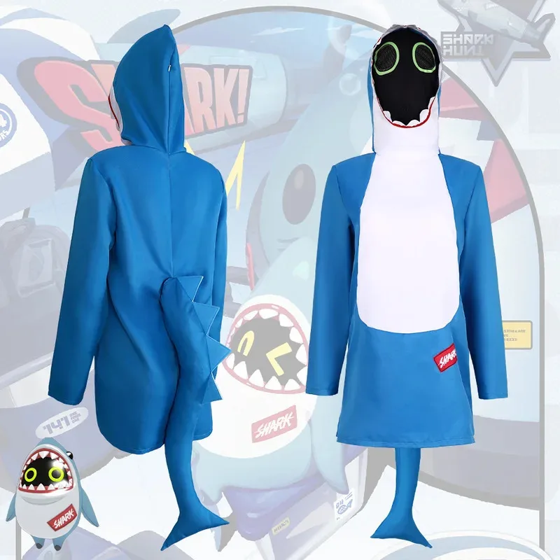 Juego Zenless Zone Zero Doujin Eous abrigo azul Cosplay tiburón blanco Sudadera con capucha con cola mujeres hombres Halloween juego de rol fy1;