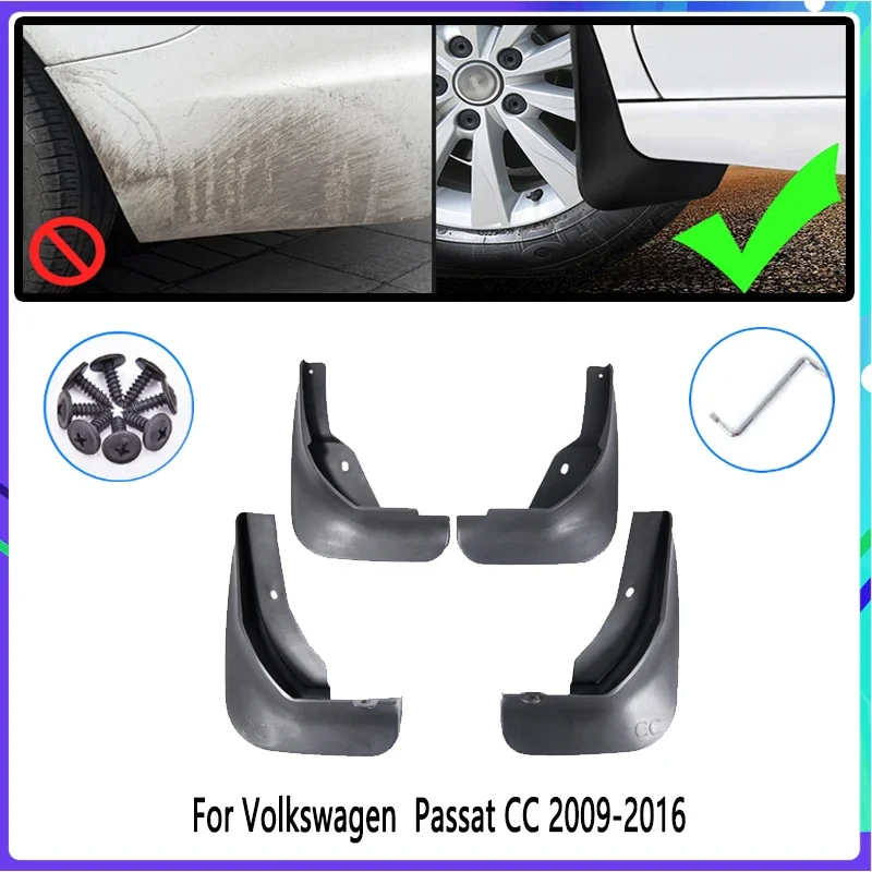 4 PCS Car Mud Flaps for Volkswagen VW Passat CC 2009~2016  Mudguard Splash Guards Fender Mudflaps Auto Accessories
