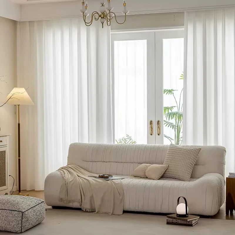 Super Soft Great Hand Feeling White Thicken Tulle Curtains for Living Room Veil for Window Solid Sheer Voile for Bedroom Kitchen