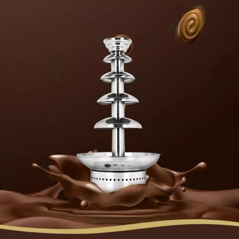 Mesin air mancur coklat 5 lapis, mesin air mancur coklat otomatis untuk rumah, ruang pernikahan komersial, Air Terjun