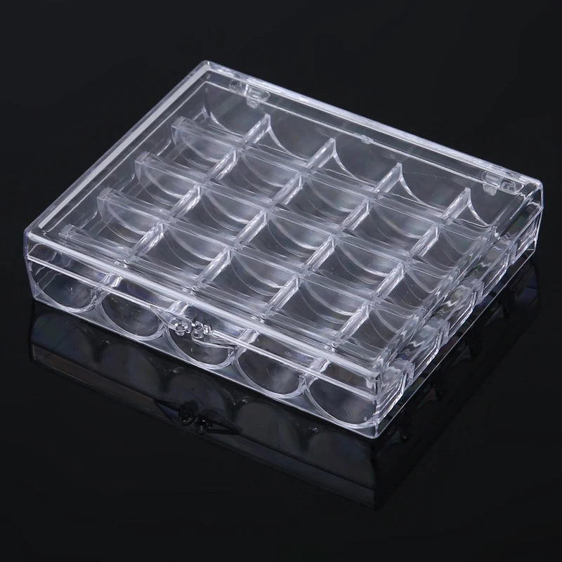 1Pcs 25 Spools Empty Bobbins Storage Box Plastic Sewing Machine Bobbin Case Knitting Needle Organizer Sewing Accessory