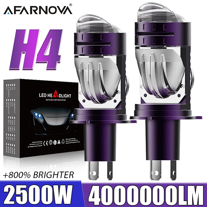

Линза проектора H4/9003/HB2 Светодиодные автомобильные фары 4000000LM 2500W Canbus Turbo Автоматическая лампа Мотоцикл Высокий низкий свет Противотуманная фара 12 В