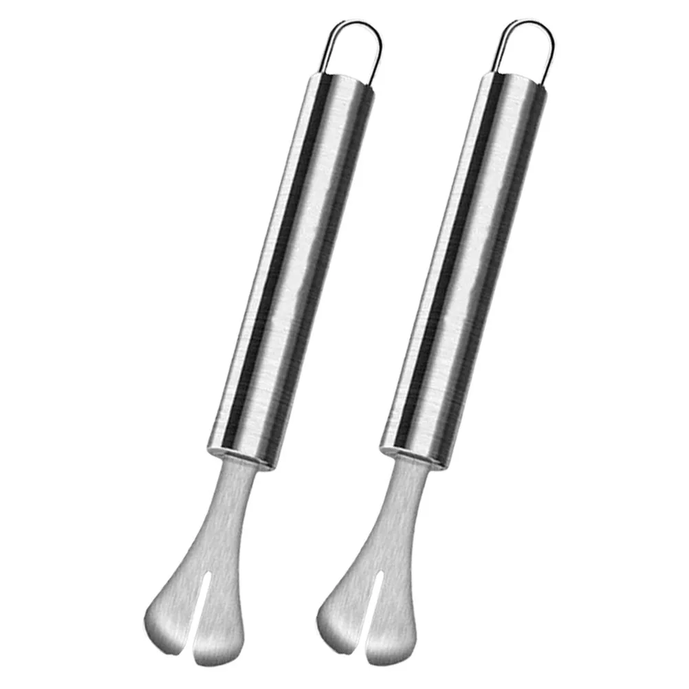 2Pcs Poultry Intestine Opening Cutter Stainless Steel Bowel Opener with Oil Scraping Groove for Chicken Duck Goose Gutting