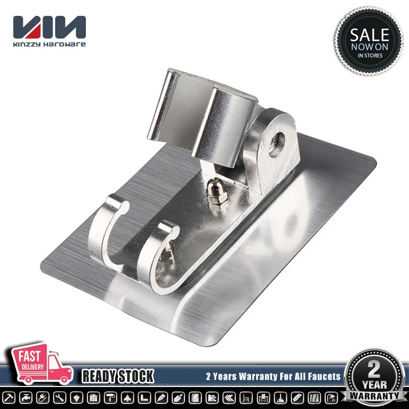 Aluminium Alloy Bathroom Adjustable Shower Head Base Showerhead Stand Bracket Hook Wall Mounted Bath Holder Accessories Stable