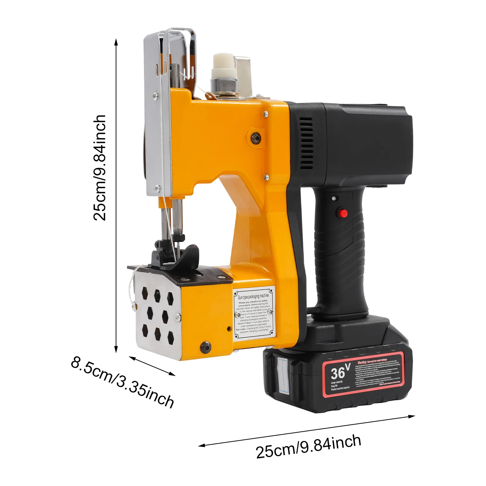Macchina per cucire sacchetti elettrica senza fili - Potente 2800-3200SPM da 210 W, batteria al litio con autonomia 1,5 ore, tagliafilo automatico, portatile