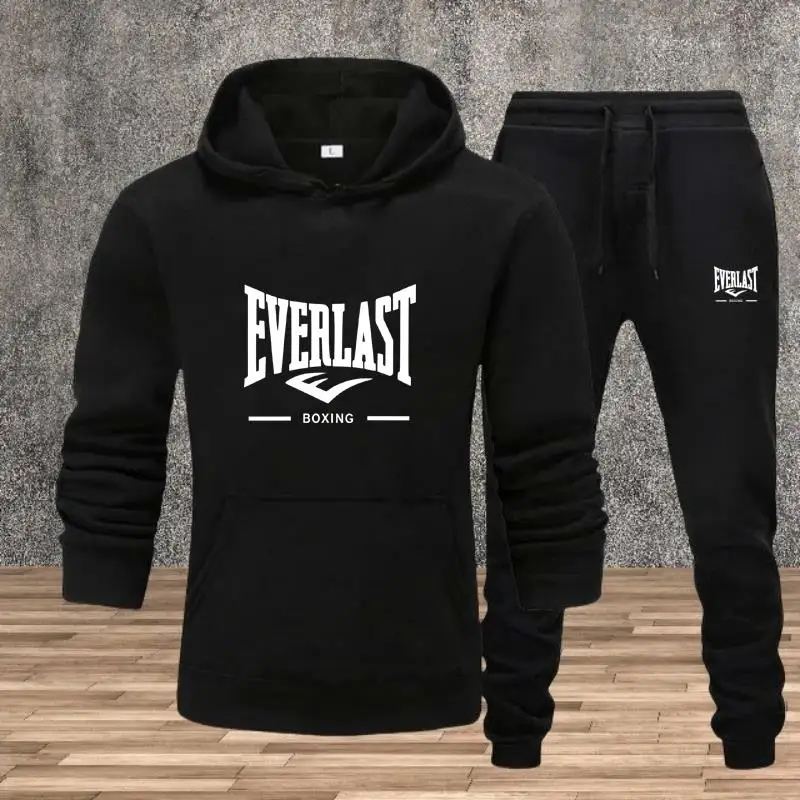 

Autumn and winter men's set: Fashionable fitness jogging pullover, hooded sweatshirt, sweatshirt casual pants two-piece set