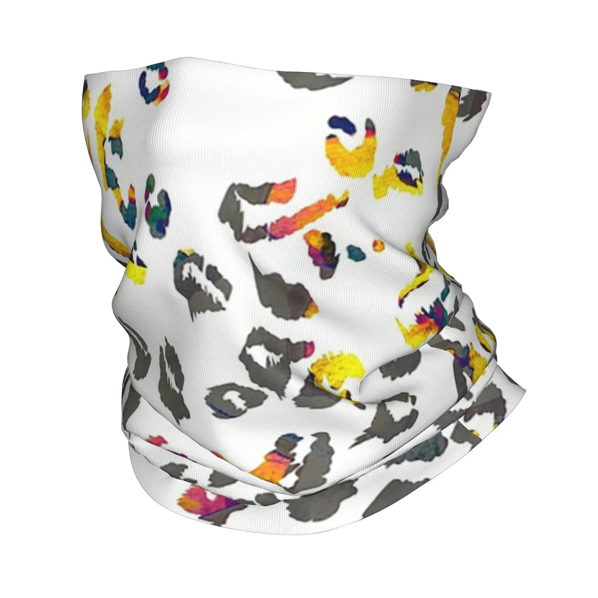 컬러 레오파드 프린트 반다나 넥 게이터 프린트 마스크 스카프 다기능 모자를 쓰고 있죠 하이킹 낚시 남여 성인 방풍