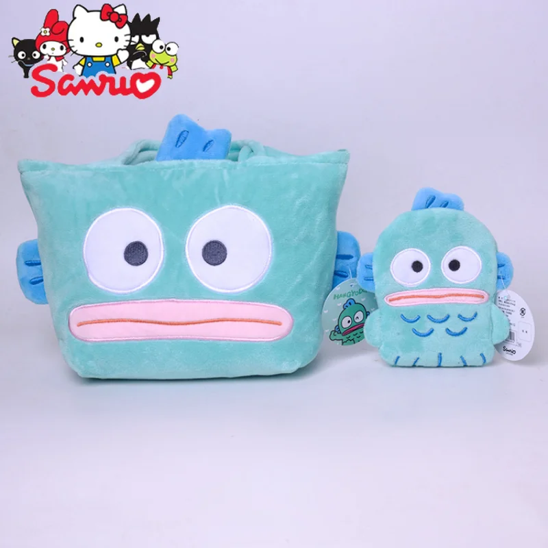 Giapponese Sanrio Hangyodon portamonete portamonete borsa da polso di grande capacità brutto portachiavi testa di pesce regali di compleanno bambino