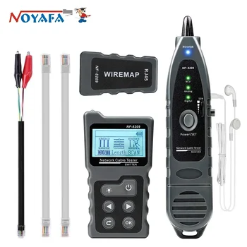 NOYAFA NF-8209 جهاز تتبع كابل الشبكة Cat5 Cat6 PoE تستر كشف الجهد قياس خطأ كابل المسافة تستر مع NCV ومصباح