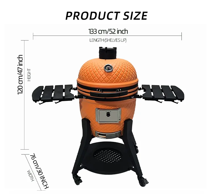 22inch Kimber Series Diamond Texture Matte Glaze Kamado Grill Use in Outdoor Picnic with the Newest Stand