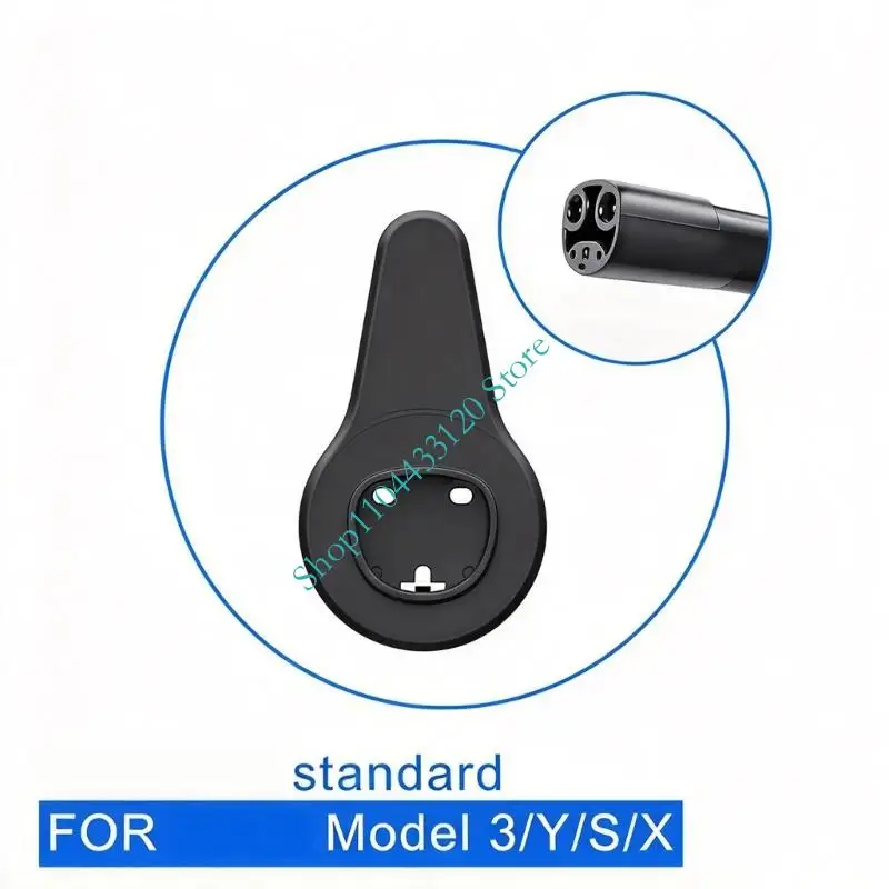 Charging Cable Wall-Mounted Holder for North American NACS AC Connectors, with an Integrated Connector Dock